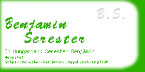 benjamin serester business card